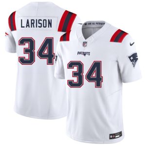 Men's New England Patriots #34 Lan Larison White 2025 F.U.S.E. Vapor Limited Stitched Jersey