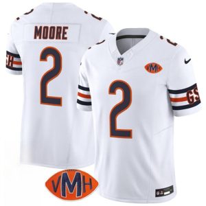 Men's Chicago Bears #2 D.J. Moore White 2025 F.U.S.E. With VMH Patch  Jersey