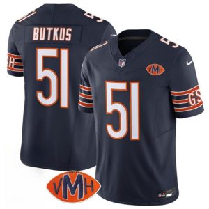 Men's Chicago Bears #51 Dick Butkus Navy 2025 F.U.S.E. With VMH Patch  Jersey