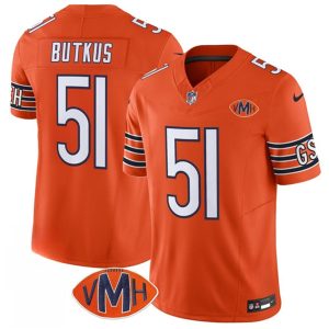 Men's Chicago Bears #51 Dick Butkus Orange 2025 F.U.S.E. With VMH Patch  Jersey