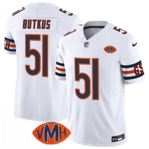 Men's Chicago Bears #51 Dick Butkus White 2025 F.U.S.E. With VMH Patch  Jersey