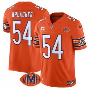 Men's Chicago Bears #54 Brian Urlacher Orange 2025 F.U.S.E. With 4-Star C Patch VMH Patch  Jersey