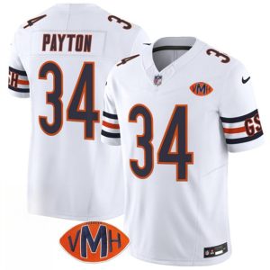 Men's Chicago Bears #34 Walter Payton White 2025 F.U.S.E. With VMH Patch  Jersey