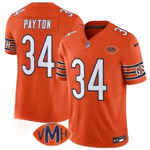 Men's Chicago Bears #34 Walter Payton Orange 2025 F.U.S.E. With VMH Patch  Jersey