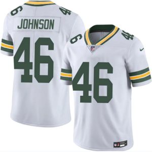 Men's Green Bay Packers #46 Amar Johnson White 2025  Jersey