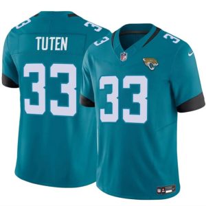 Men's Jacksonville Jaguars #33 Bhayshul Tuten Teal 2024  Jersey