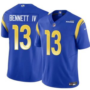 Men's Los Angeles Rams #13 Stetson Bennett IV Blue 2024 F.U.S.E. Vapor Untouchable Football Stitched Jersey