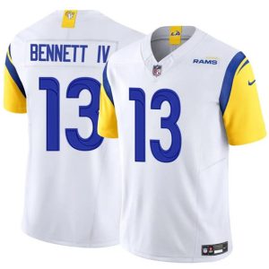 Men's Los Angeles Rams #13 Stetson Bennett IV White 2024 F.U.S.E. Vapor Untouchable Football Stitched Jersey
