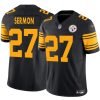 Men's Pittsburgh Steelers #27 Trey Sermon Black 2025 F.U.S.E. Color Rush  Jersey