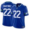 Men's Seattle Seahawks #22 Damien Martinez Royal 2025 F.U.S.E Throwback Jersey