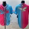 Men's Philadelphia Eagles Team Big Logo Pink Blue  Jersey