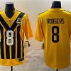 Men's Pittsburgh Steelers #8 Aaron Rodgers Gold 1933 Throwback Alternate Football Stitched Game Jersey