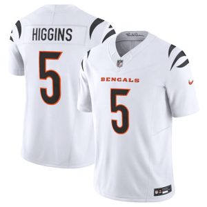 Men's Cincinnati Bengals #5 Tee Higgins White F.U.S.E.  Jersey