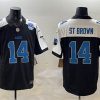 Men's Detroit Lions #14 Amon-Ra St. Brown Black Alternate F.U.S.E. 2024 Michigan & 90th Anniversary Patch Game Jersey
