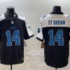 Men's Detroit Lions #14 Amon-Ra St. Brown Black Alternate F.U.S.E. 2024 Michigan Patch Game Jersey
