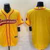 Men's Tampa Bay Buccaneers Blank Gold Cool Base Stitched Baseball Jersey