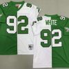 Men's Philadelphia Eagles #92 Reggie White Green White Split 1990 Throwback Jersey