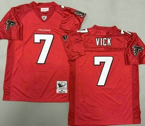 Men's Atlanta Falcons #7 Michael Vick Red 2003 Throwback Jersey