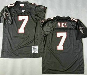 Men's Atlanta Falcons #7 Michael Vick Black 2003 Throwback Jersey