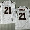Men's Atlanta Falcons #21 Deion Sanders White 1992 Throwback Jersey