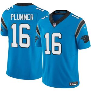 Men's Carolina Panthers #16 Jack Plummer Blue 2024 F.U.S.E. Jersey