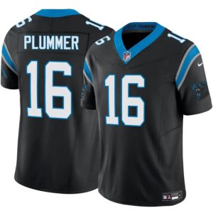 Men's Carolina Panthers #16 Jack Plummer Black 2024 F.U.S.E. Jersey
