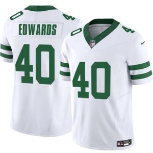 Men's New York Jets #40 Donovan Edwards White 2025 F.U.S.E.  Jersey
