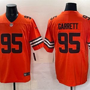 Men's Cleveland Browns #95 Myles Garrett Orange Jersey