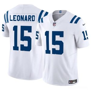Men's Indianapolis Colts #15 Riley Leonard White 2025 F.U.S.E. Jersey