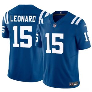 Men's Indianapolis Colts #15 Riley Leonard Blue 2025 F.U.S.E. Jersey