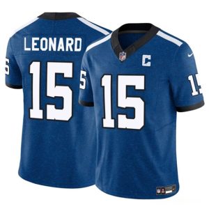 Men's Indianapolis Colts #15 Riley Leonard Blue 2025 F.U.S.E. Throwback Jersey