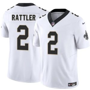 Men's New Orleans Saints #2 Spencer Rattler White 2025 F.U.S.E Jersey