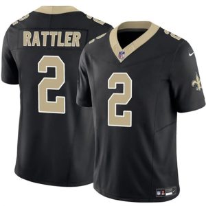 Men's New Orleans Saints #2 Spencer Rattler Black 2025 F.U.S.E Jersey