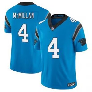 Men?s Carolina Panthers #4 Tetairoa McMillan Blue Limited Stitched Jersey