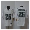 Men's Philadelphia Eagles #26 Saquon Barkley White 2024 F.U.S.E. Vapor Untouchable Limited Throwback Football Stitched Jersey
