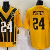 Men's Pittsburgh Steelers #24 Joey Porter Jr. Gold 1933 Throwback Alternate Football Stitched Game Jersey