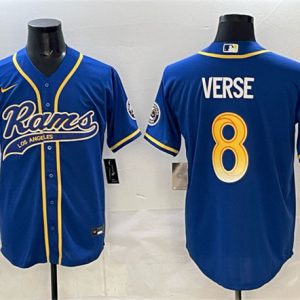 Men's Los Angeles Rams #8 Jared Verse Royal Cool Base Stitched Baseball Jersey