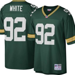 Men's Green Bay Packers #92 Reggie White Mitchell & Ness 1996 Throwback Green Jersey