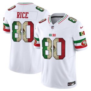 Men's San Francisco 49ers #80 Jerry Rice White 2025 F.U.S.E. Mexico Jersey