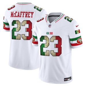 Men's San Francisco 49ers #23 Christian McCaffrey White 2025 F.U.S.E. Mexico Jersey