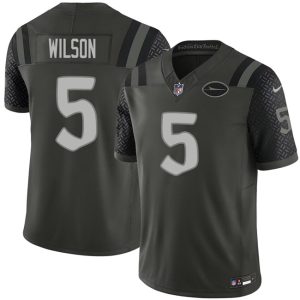 Men's New York Jets #5 Garrett Wilson Black 2025 F.U.S.E. ?Rivalries? Jersey